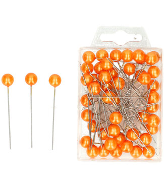 4A Orange pearl pins / pearl studs | Pearl diameter 10 millimetres | Length 6 centimetres | Per 50 pieces