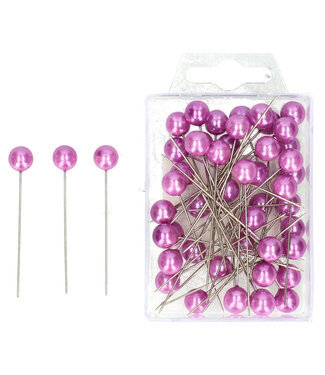 4A Purple pearl pins / pearl studs | Pearl diameter 10 millimetres | Length 6 centimetres | Per 50 pieces