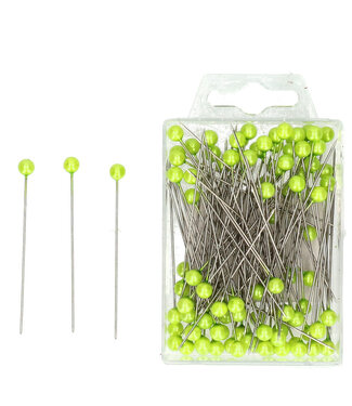 4A Apple green pearl pins / pearl studs | Pearl diameter 6 millimetres | Length 6.5 centimetres | Per 100 pieces