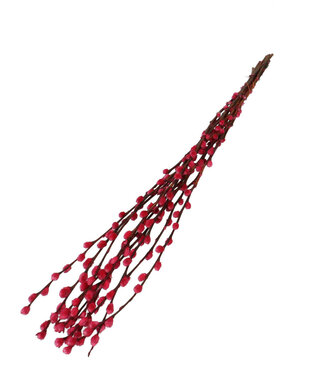 4A Cherry-coloured dried willow catkins | Length 70 centimetres | Per 10 sprigs