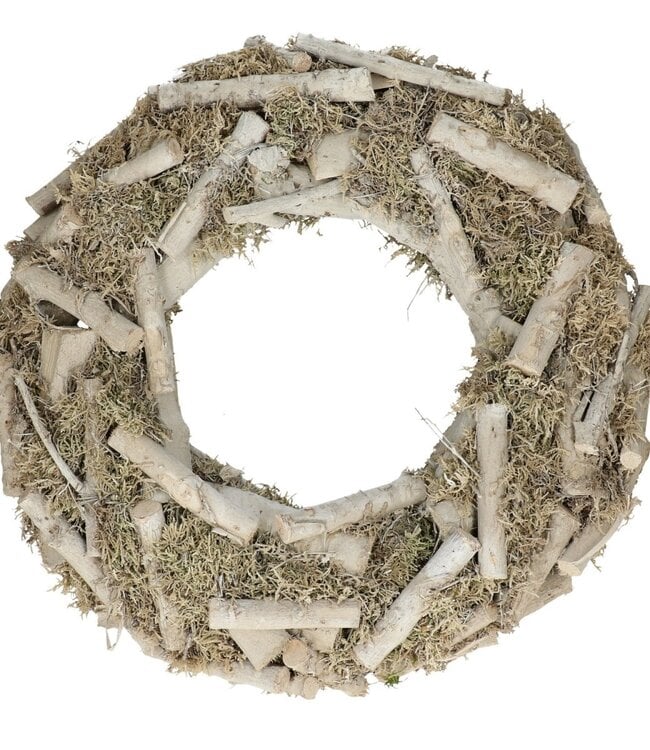 White Milka Birch wreath | Diameter 45 centimetres | Per wreath to order