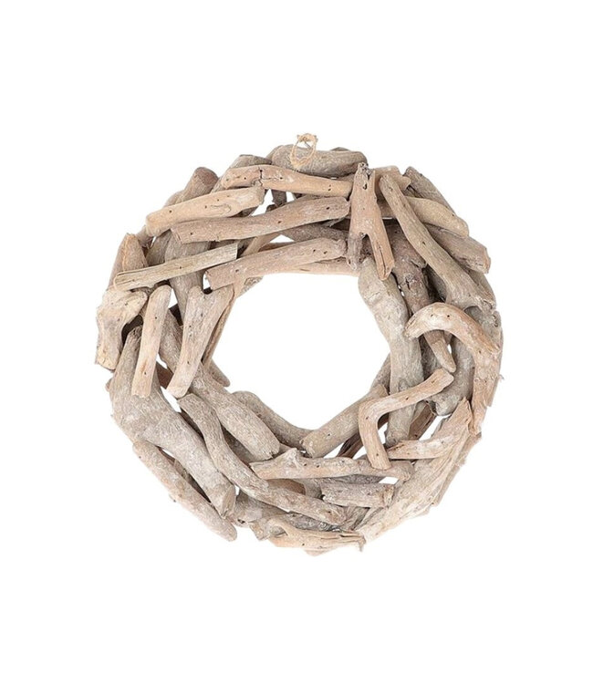 Couronne de bois flotté naturel léger | Diamètre 25 centimètres | Commande par couronne