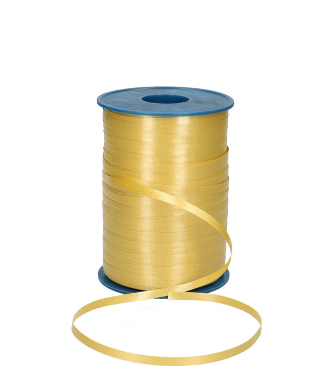 Gold-coloured curling ribbon | Width 5 millimetres | Length 500 metres | Ordered by piece