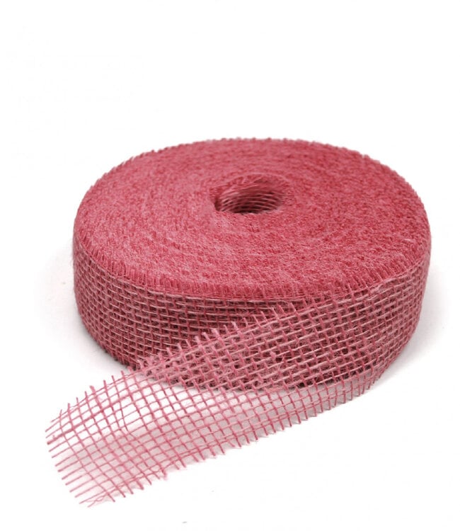 Pink jute ribbon | Width 50 millimetres | Length 40 metres | Ordered by piece