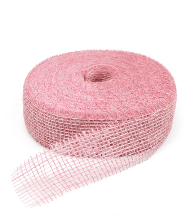 Light pink jute ribbon | Width 50 millimetres | Length 40 metres | Ordered by piece