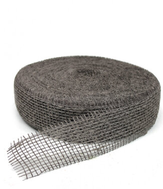 4A Grijs jute lint | Breedte 50 millimeter | Lengte 40 meter   | Per stuk