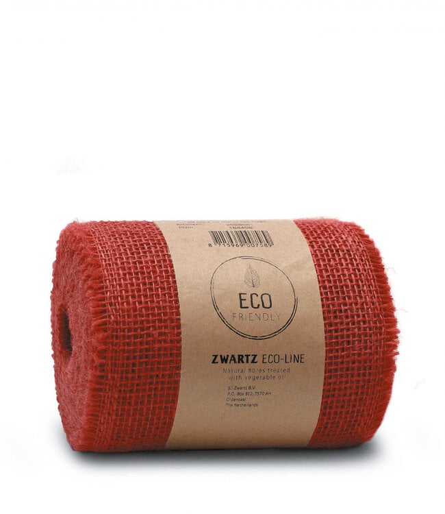 Red jute ribbon | Width 150 millimetres | Length 10 metres | Ordered by piece