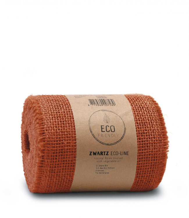 Terracotta coloured jute ribbon | Width 150 millimetres | Length 10 metres | Ordered by piece