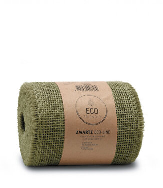 4A Olijfgroen jute lint | Breedte 150 millimeter | Lengte 10 meter   | Per stuk