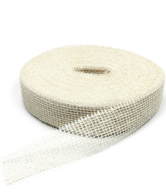 4A White jute ribbon | Width 50 millimetres | Length 40 metres | Per piece