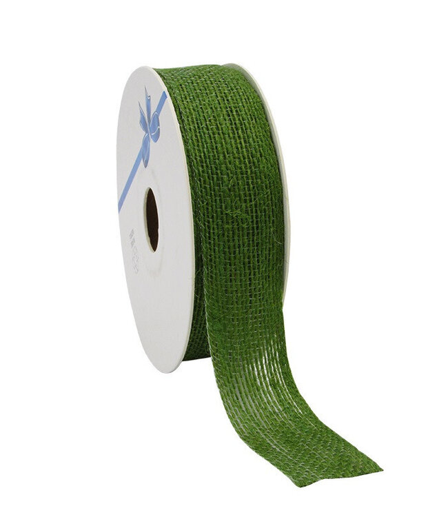 Green jute ribbon | Width 25 millimetres | Length 10 metres | Ordered by piece