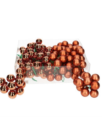 4A Apricot coloured Christmas baubles with wire matt & shiny | Diameter 25 millimetres | Per 144 pieces