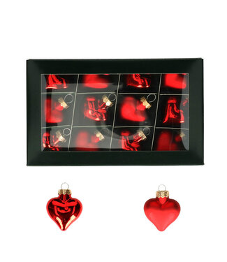 4A Red baubles Heart | 40 millimetres | Per 12 pieces