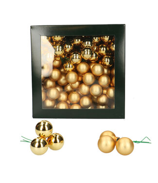 4A Goudkleurige Kerstballen met draad mat & glanzend | Diameter 25 millimeter | Per 144 stuks