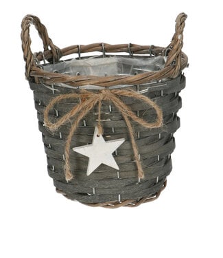 4A Kerst Mand pot ster d16*14cm ( x 10 )