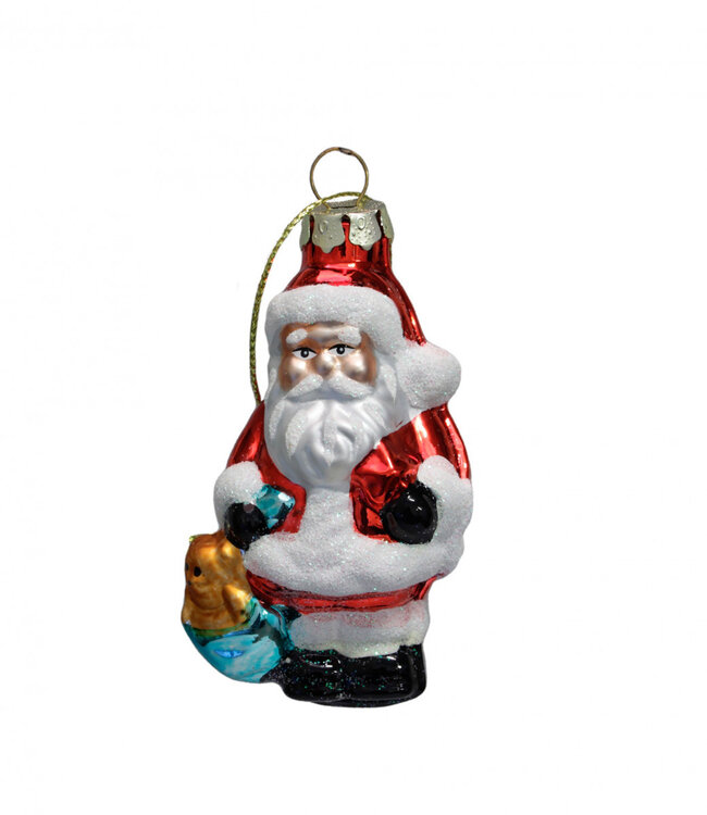 Kerstbal Bal kerstman 90mm ( x 12 )