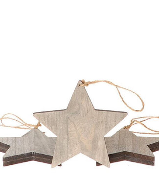 4A Kerst Deco hanger ster 25cm x5 | Per stuk