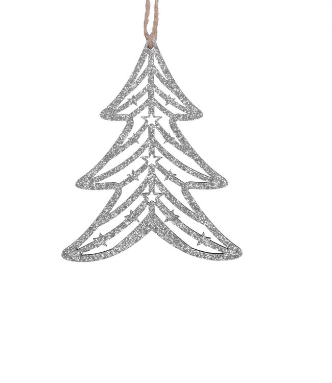 Kerst Deco hanger boom 08.5*10.5cm | Per 8 stuks te bestellen