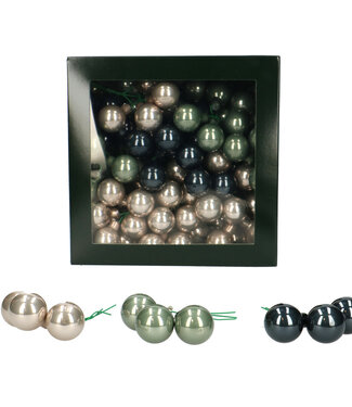 4A Mixed pearl coloured Christmas baubles with wire | Diameter 25 millimetres | Per 144 pieces