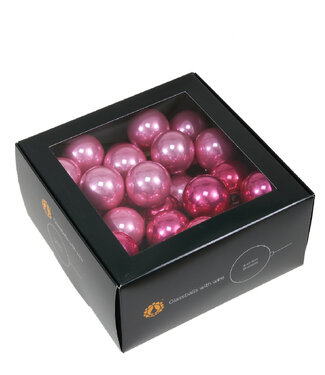 4A Pearl pink Christmas baubles with wire | Diameter 40 millimetres | Per 36 pieces