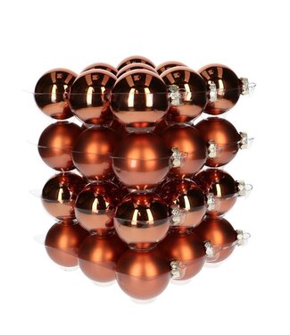 4A Apricot coloured Christmas baubles matt & shiny | Diameter 60 millimetres | Per 36 pieces