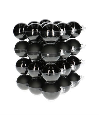 4A Black Christmas baubles matt & shiny | Diameter 60 millimetres | Per 36 pieces