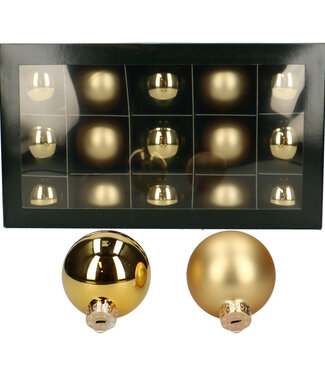 4A Gold coloured Christmas baubles matt & shiny | Diameter 60 millimetres | Per 30 pieces