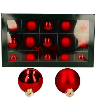 4A Red Christmas baubles matt & shiny | Diameter 60 millimetres | Per 30 pieces