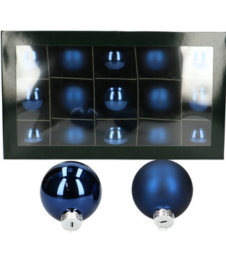 4A Mid blue Christmas baubles matt & shiny | Diameter 60 millimetres | Per 30 pieces