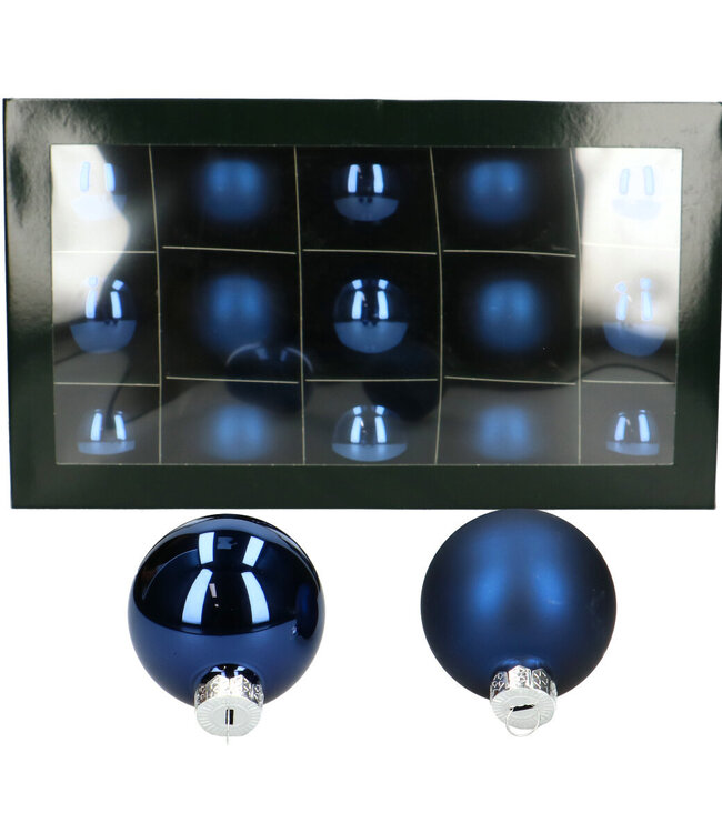 Mid blue baubles matt & shiny | Diameter 60 millimetres | Order per 30 baubles