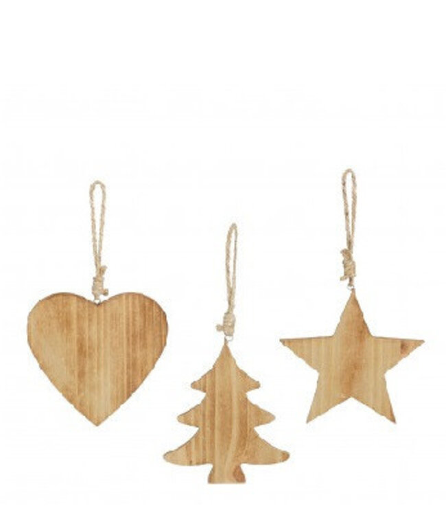 Kerst Hanger hout d10cm ass. ( x 24 )