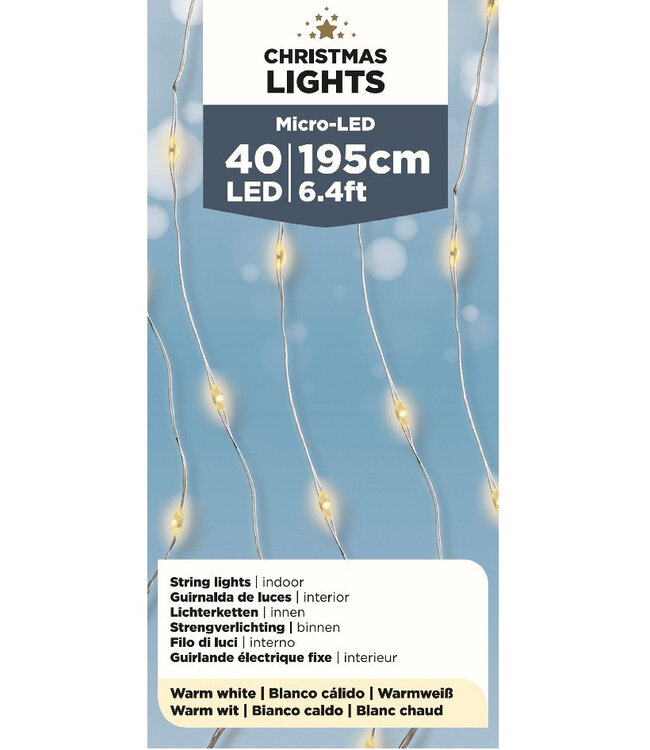 Kerst LED draad 40L 195cm ( x 1 )