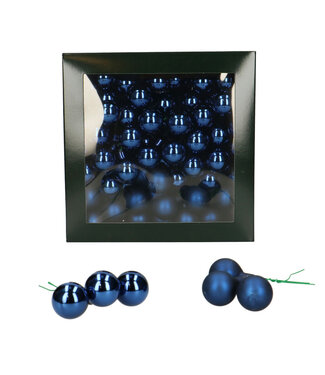 4A Mid blue Christmas baubles with wire matt & shiny | Diameter 25 millimetres | Per 144 pieces