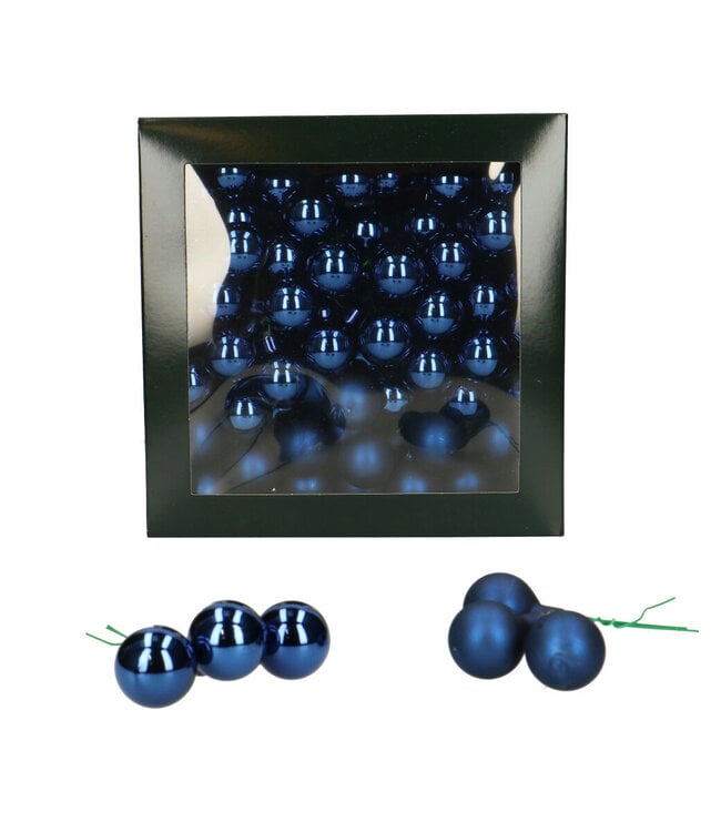 Mid blue baubles with wire matt & shiny | Diameter 25 millimetres | Order per 144 baubles