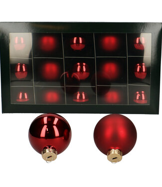 4A Red Christmas baubles matt & shiny | Diameter 60 millimetres | Per 30 pieces