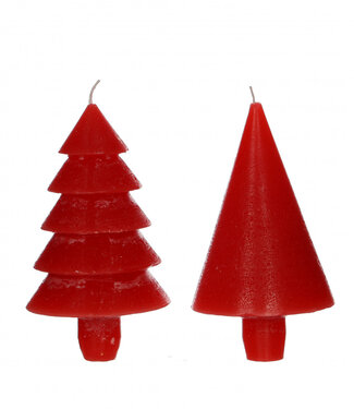 4A Kerst Kaars kerstboom d07*12cm ( x 6 )