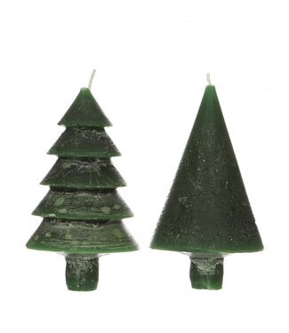 4A Kerst Kaars kerstboom d07*12cm ( x 6 )