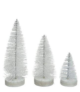 4A Kerst Boom brush glitter S/3 d12*21cm ( x 1 )