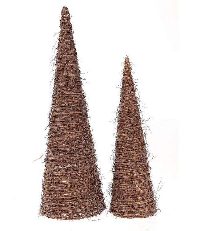 Kerst naturel Deco cone Babela S/2 d26*80cm ( x 1 )