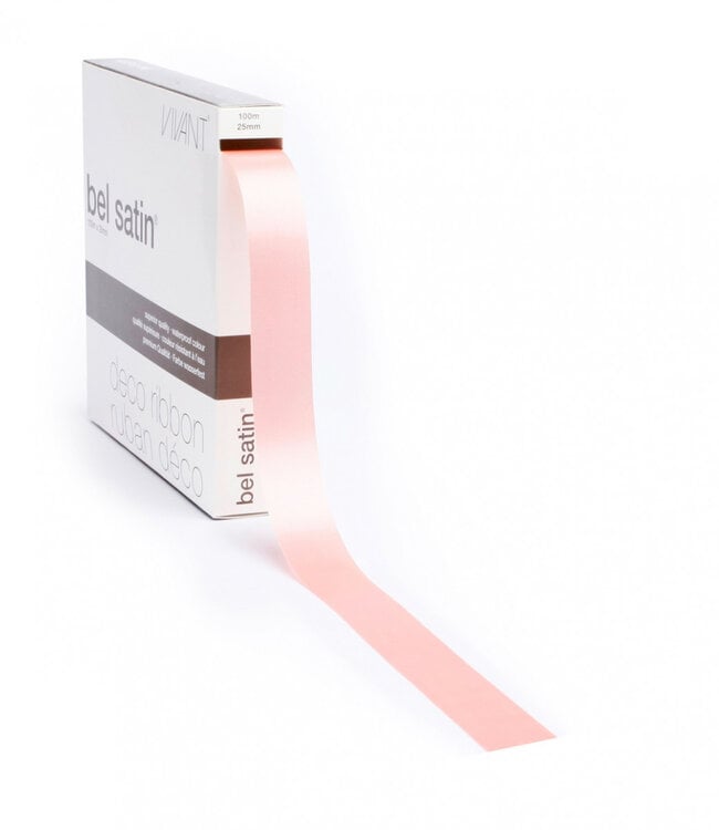 Pink satin ribbon | Width 25 millimetres | Length 100 metres | Ordered by piece