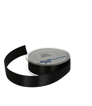 4A Black satin ribbon | Width 25 millimetres | Length 25 metres | Per piece