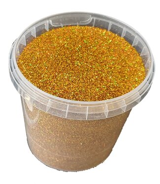 QC Bucket of glitter laser gold-coloured | Weight 400 grams | Per bucket