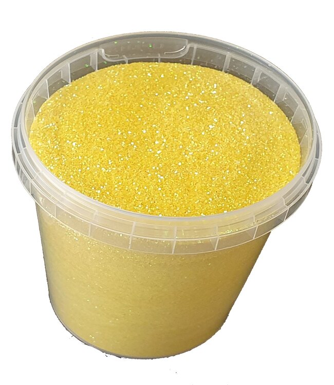 Bucket glitters iridescent yellow | Weight 400 grams | Size glitters 1/64 | 0.6 mm | 15 Hex | Order by bucket