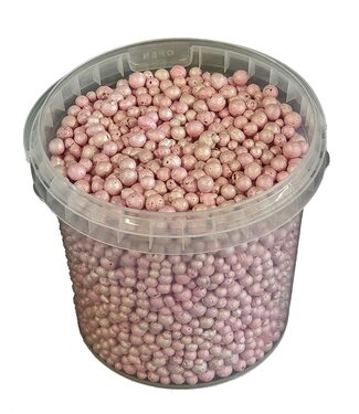 QC Pink terracotta pearls | Bucket capacity 1 litre | Per 6 buckets