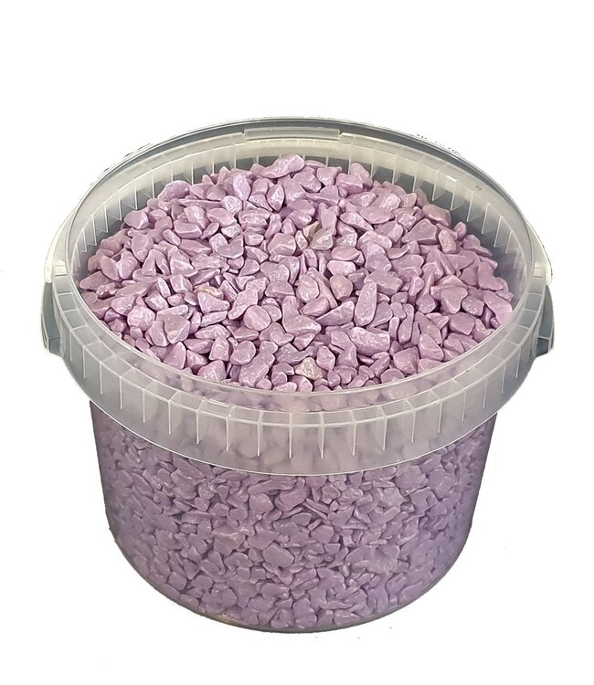 Lilac-coloured decorative stones | Bucket capacity 3 litres | Order by bucket