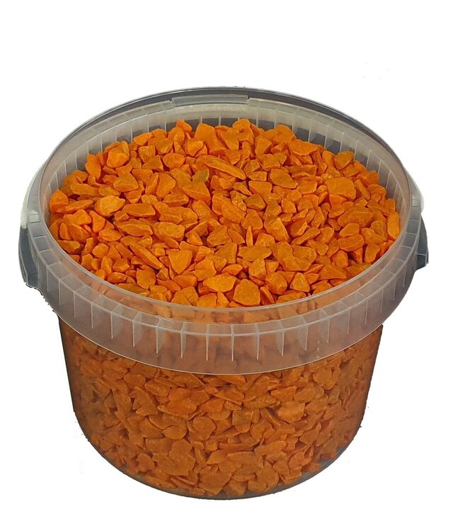 Orange decorative pebbles | Bucket capacity 3 litres | Order by bucket