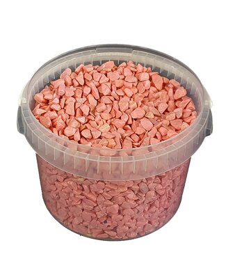 QC Rose-coloured decorative pebbles | Bucket capacity 3 litres | Each