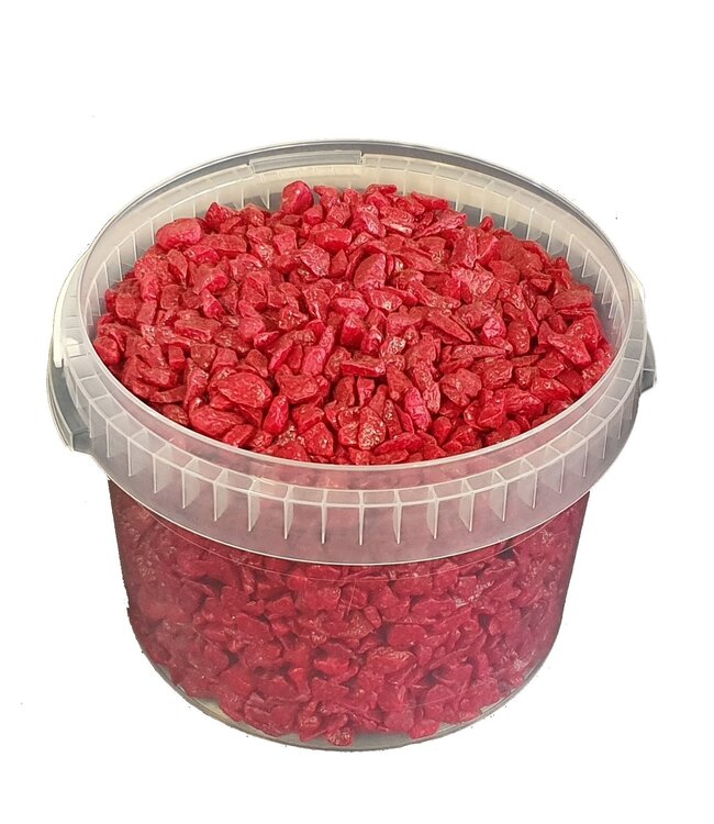 Red decorative stones | Bucket capacity 3 litres | Order by bucket