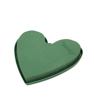 4A Green heart-shaped floral foam | Height 30 centimetres | Per 2 pieces