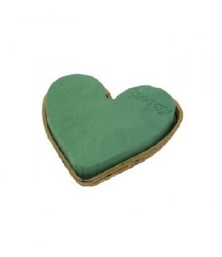 4A Green heart-shaped floral foam Biodur | Height 15 centimetres | Per 2 pieces